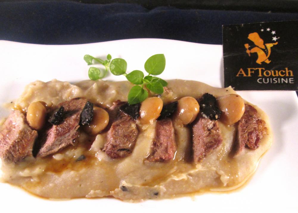 Aiguillettes de canard et mousseline de soissons