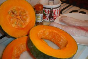 Velouté de potimaron et médaillons de lotte