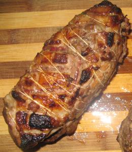 Rôti de canard et sa farce au chamipgnons