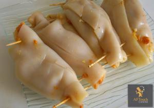 Roulés de calamar au chorizo à la plancha