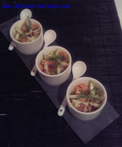 Tartare de truite fumée à la pomme verte