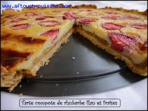 Flan à la compote rhubarbe et fraises