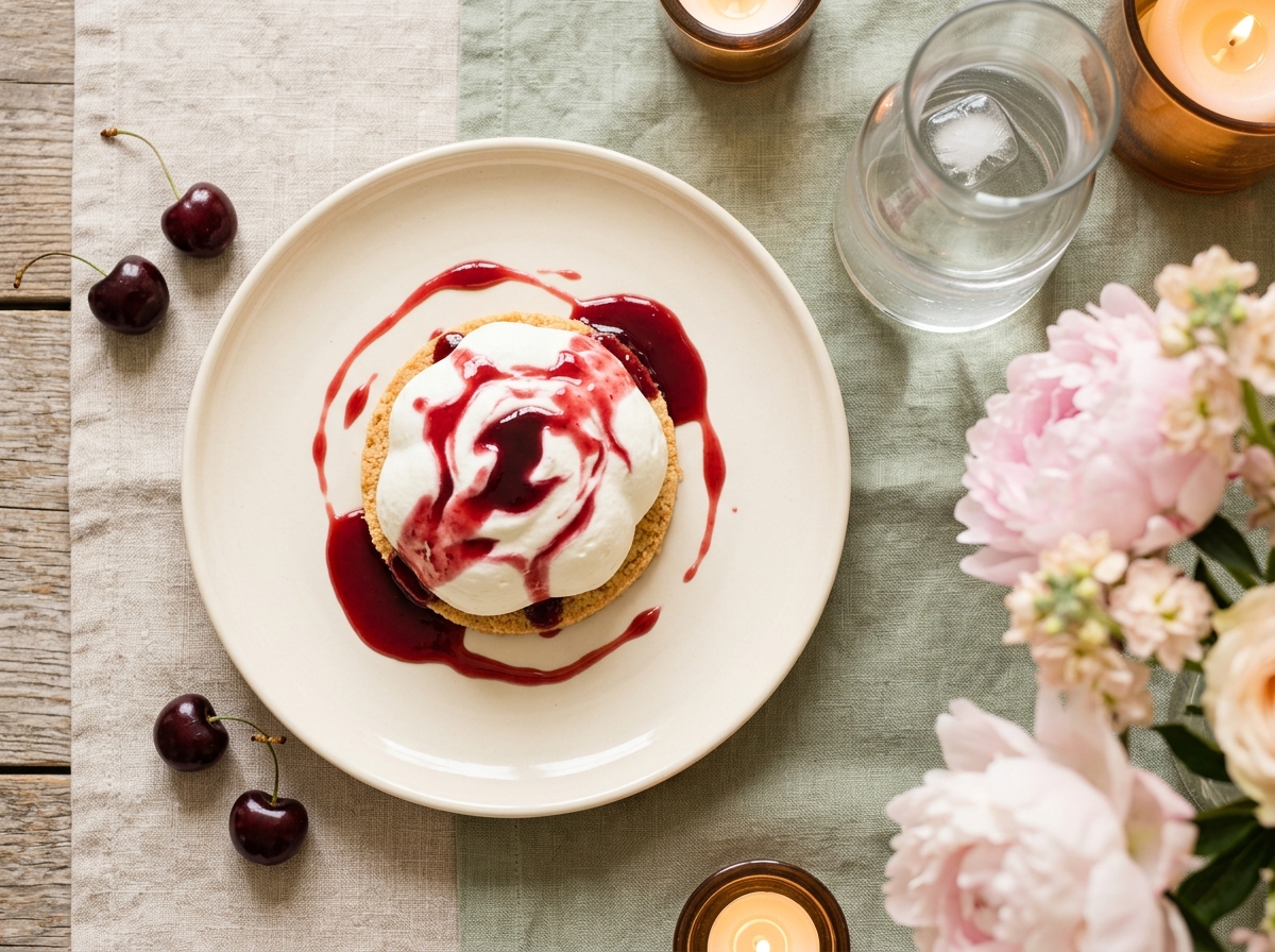 Blanc-manger aux cerises