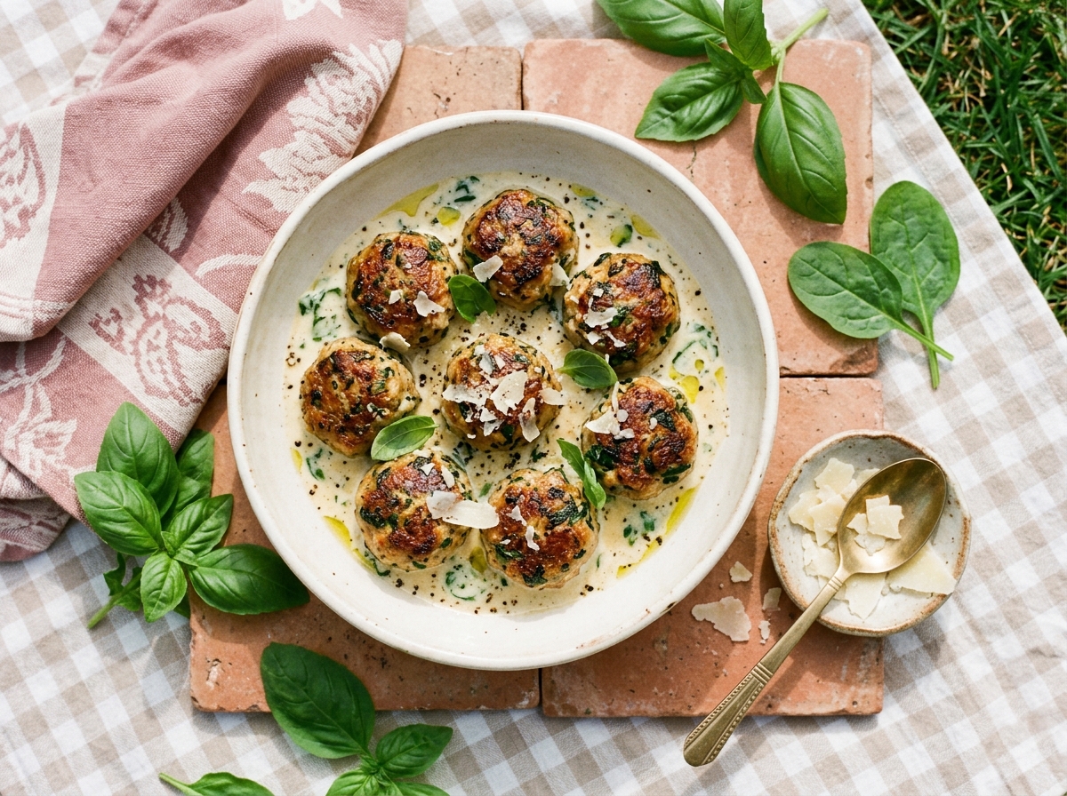 Boulettes de viande hachée aux épinards