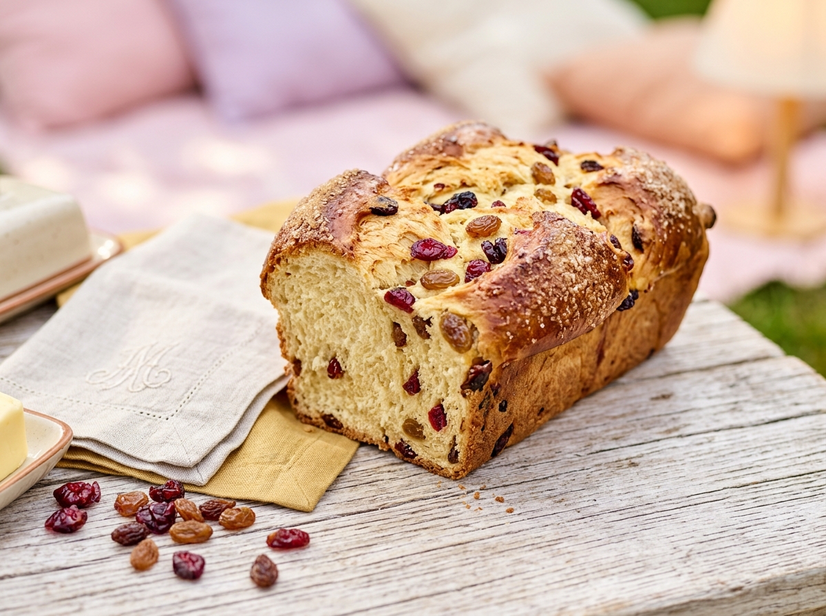 Brioche cranberries et raisins secs