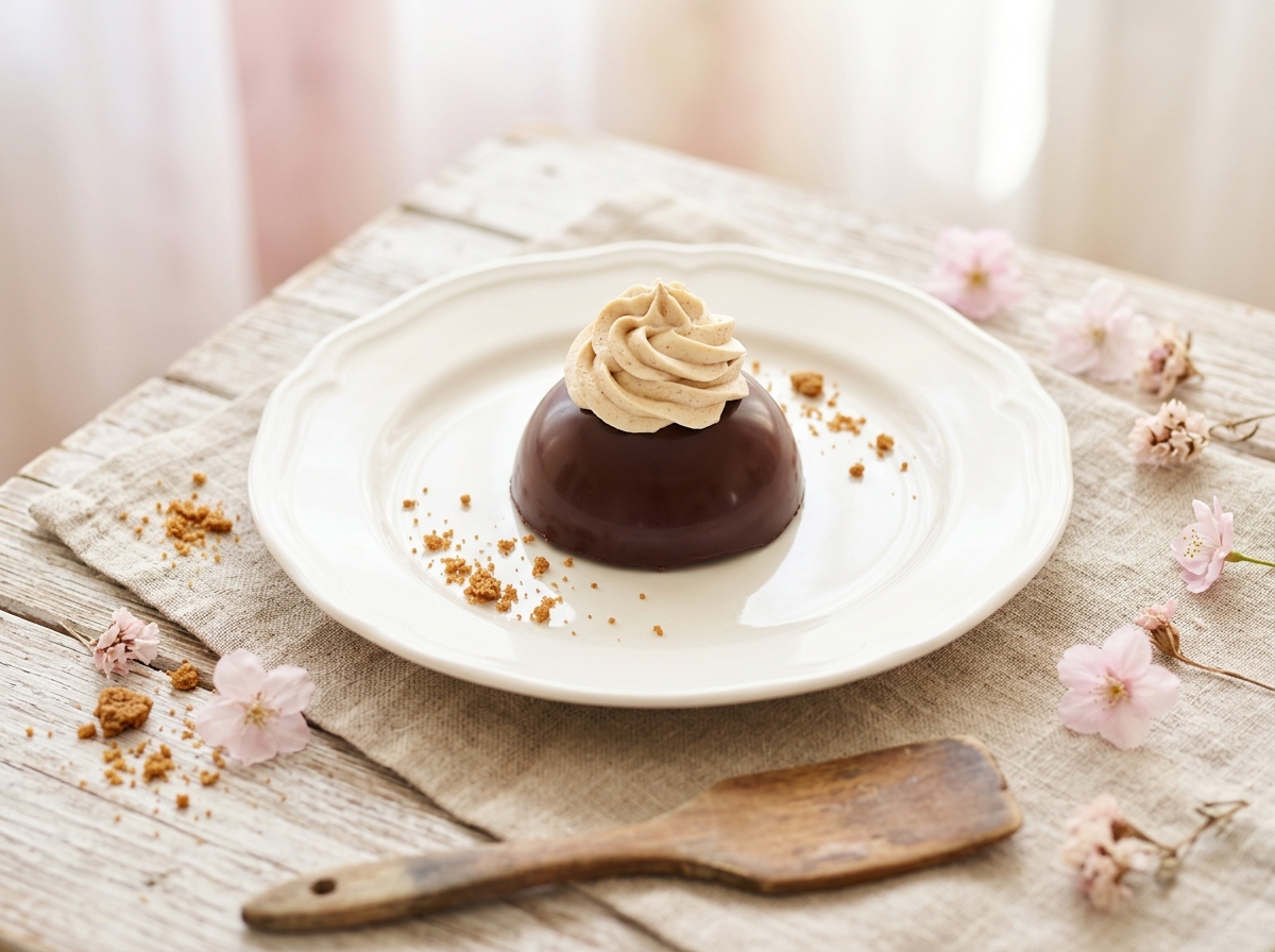 Coque de chocolat et mousse de Speculoos