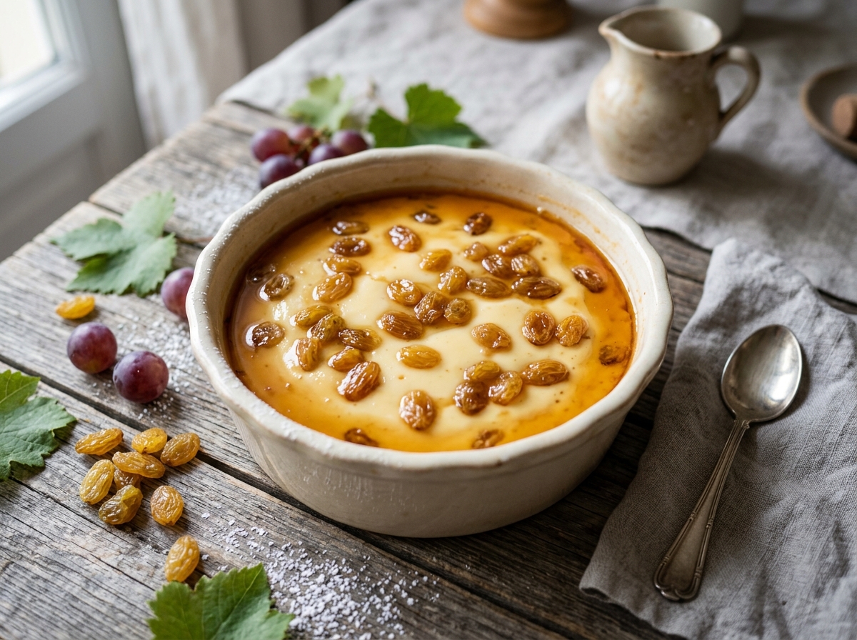 Flan aux Raisins....sans sucre