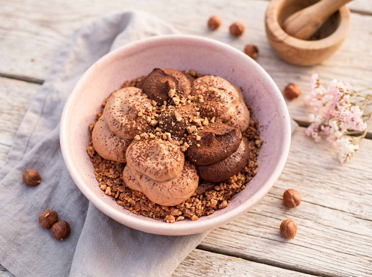 Gâteau croustillant mousse aux chocolats