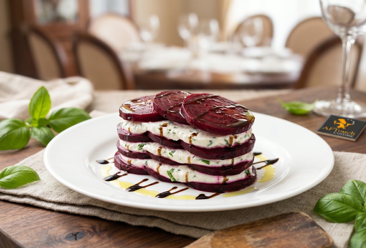 Millefeuille de betterave au chèvre