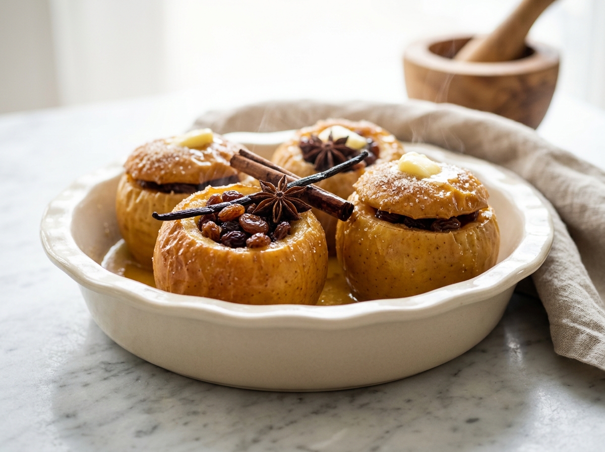 Pommes au four à la vanille et aux épices