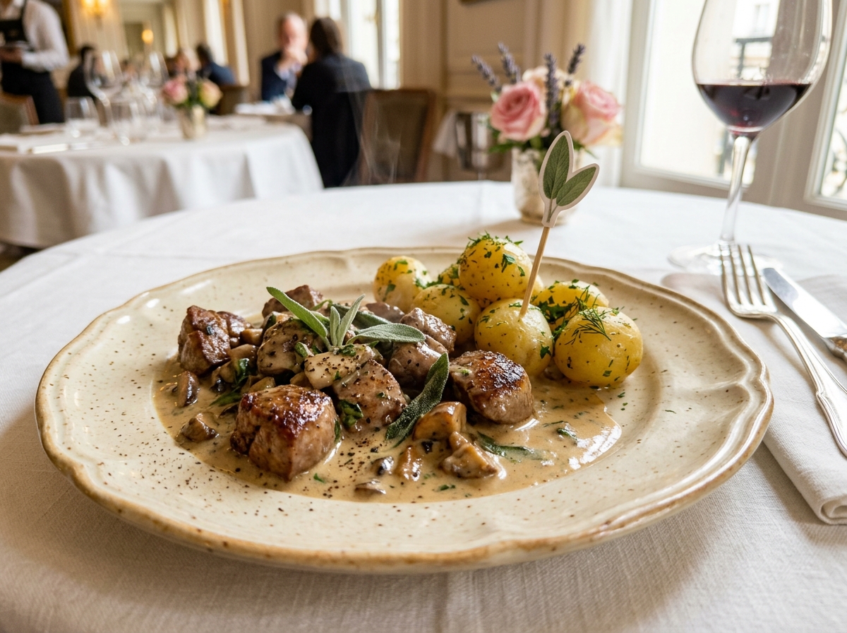 Rognons de veau sautés en crème de sauge