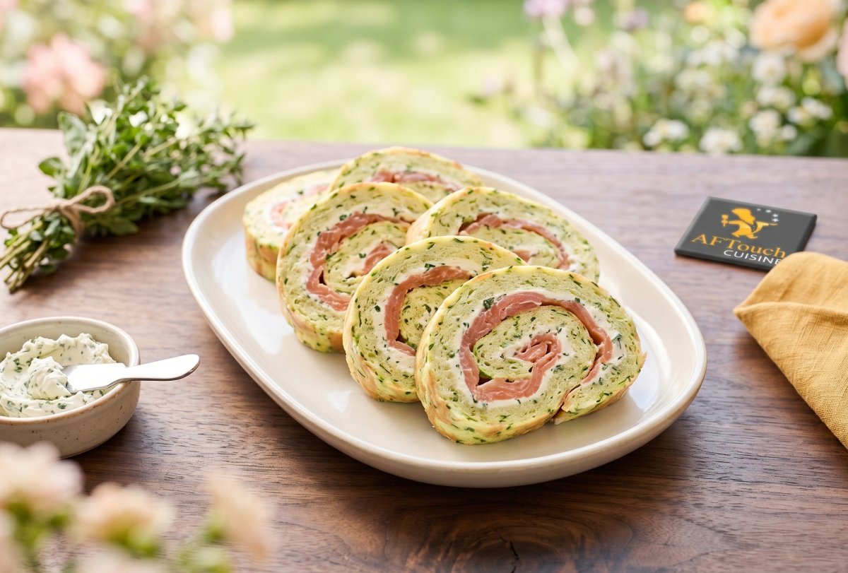 Roulé de saumon et courgettes